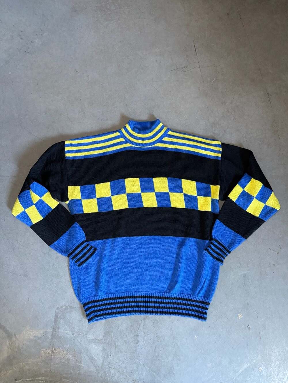 80s Aureus Sweater Checkered Knit Block